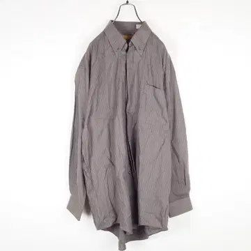 Y8452*란셀 코튼 스트라이프 패턴 셔츠 그레이