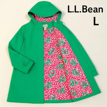 [ L.L.Bean ] 안감 꽃무늬 후드 부착 코트 L