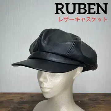 RUBEN 루벤 인조 가죽 헌팅 캡 블랙