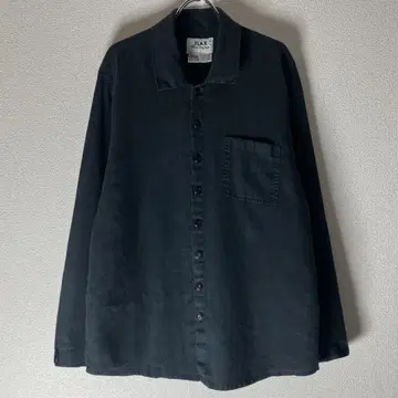 FLAX 린넨 블랙 셔츠 린넨 흑먹색