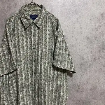 90년대 vintage 반팔 패턴 셔츠 남성용 L 레이온 개성파