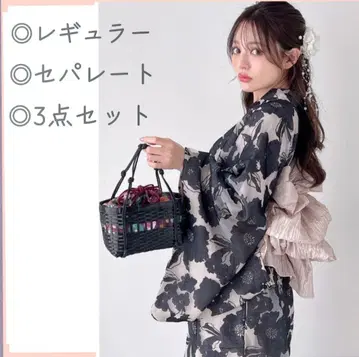 인기 새상품 3점 세트 2Way 오간자 꽃무늬 세퍼레이트 유카타/니부시키