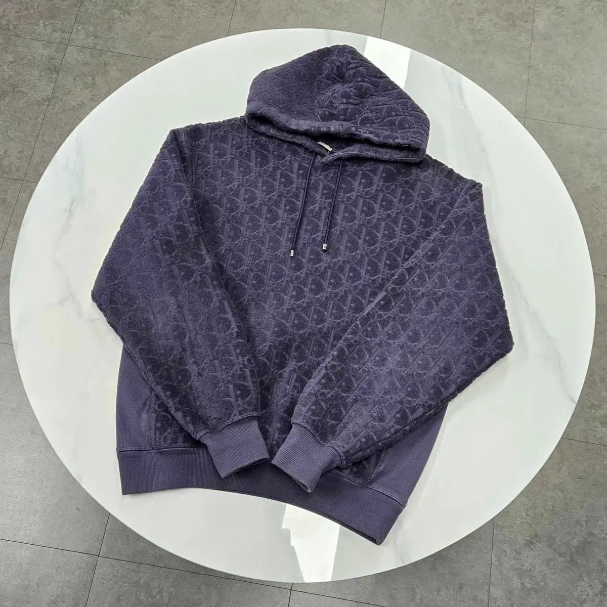 DIOR 디올 Rare Dior Oblique Terry Cotton Hoodie Purple #디올