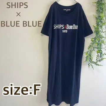 쉽스 SHIPS x BLUE BLUE 콜라보 T셔츠 원피스 네이비 컬러