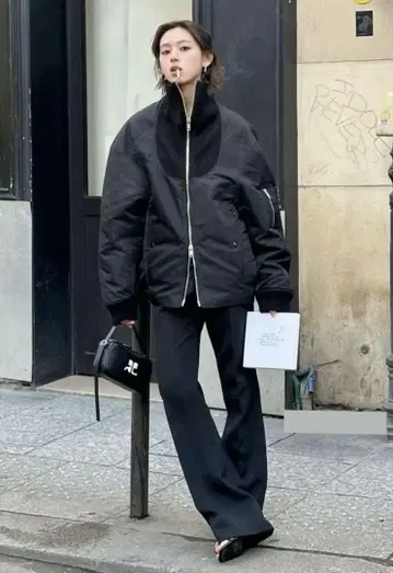 MA-1 하이넥 블루종 지퍼 디자인