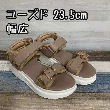 유즈드 23.5cm 베이지 계열 버클 통굽 샌들 x170