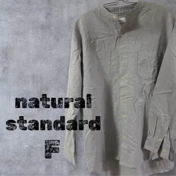 natural standard F 그레이 긴팔 셔츠 남성용 구제 의류