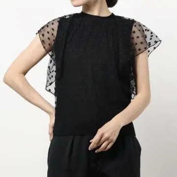 [새상품급] 마릴린 문 도트 튤 니트 풀오버 블랙