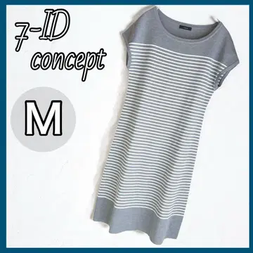 7-ID concept 원피스 M 사이즈 그레이 보더 반팔