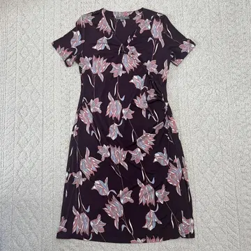 LAURA ASHLEY 꽃무늬 원피스 반팔 무릎 기장 올 패턴 [XL]