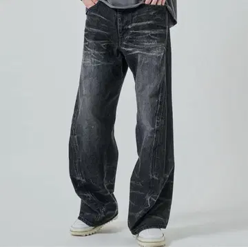 NVRFRGT 별주 3D TWISTED WIDE LEG JEANS