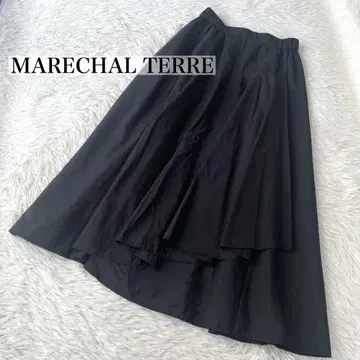 MARECHAL TERRE 비대칭 랩 스타일 플레어 롱 스커트