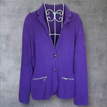 C267 LAUREN RALPH LAUREN 보라색 니트 테일러드 자켓