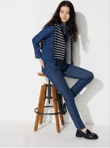 UNIQLO 데님 긴 길이 27인치