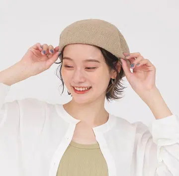 마 혼방 베레모 사이즈 조절 가능 베이지