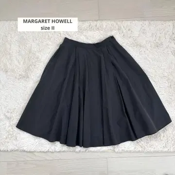 MARGARET HOWELL 코튼 플레어 스커트 차콜 사이즈 II