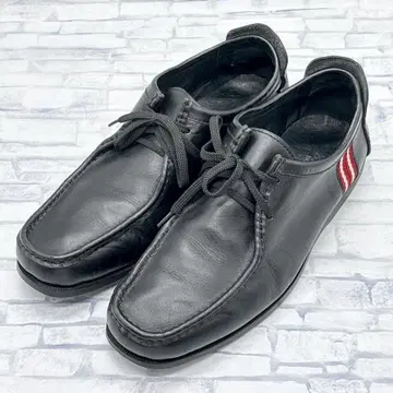 Bally 블랙 가죽 캐주얼 슈즈 모카신 슈즈 트레스포