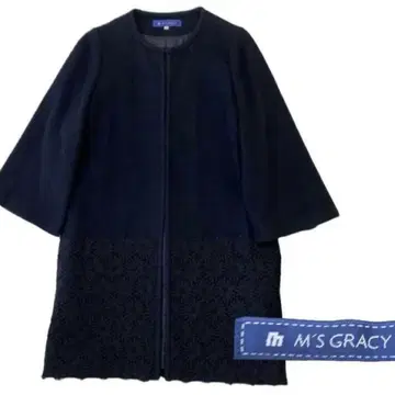 M'S GRACY 노카라 코트 플라워 레이스 디자인, 어른스러운 아름다움