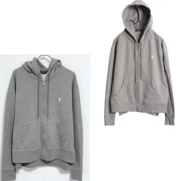 POLO RALPH LAUREN 집업 후드티 자수 그레이 S