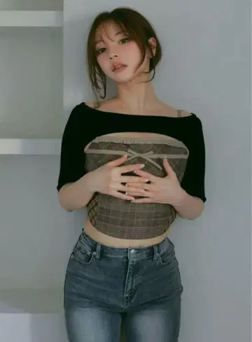 andmary rimma check set tops