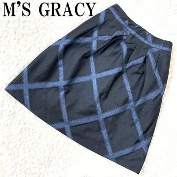 M'S GRACY 엠즈 그레이시 플레어 스커트 네이비 36 B9031
