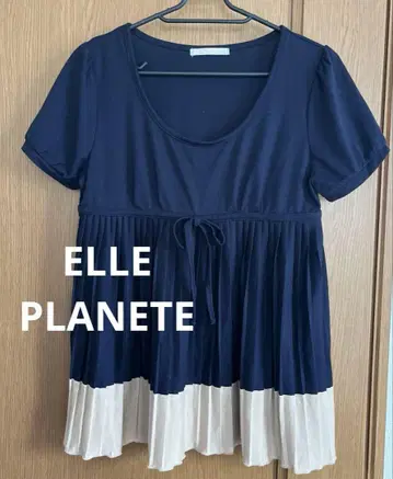 ELLE PLANETE 플리츠 반팔 튜닉 38