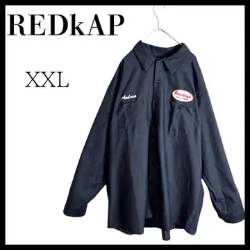 REDKAP 레드캡 긴팔 워크 셔츠 기업 로고 와펜 네이비 XXL