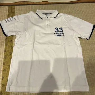 LACOSTE 피케 셔츠 화이트 33 프린트
