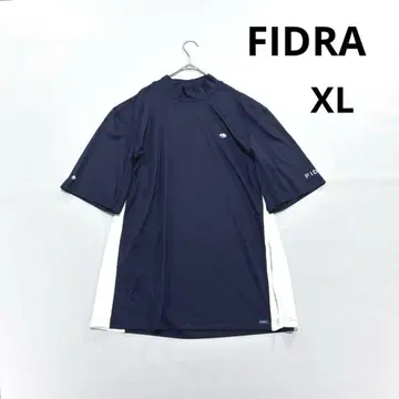 피드라 XL 남성용 반팔 모크넥 셔츠 네이비 골프 바이컬러