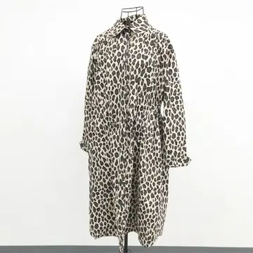 알라니자그레이 롱 코트 S 베이지 레오파드 무늬 총 패턴 레오파드 고급