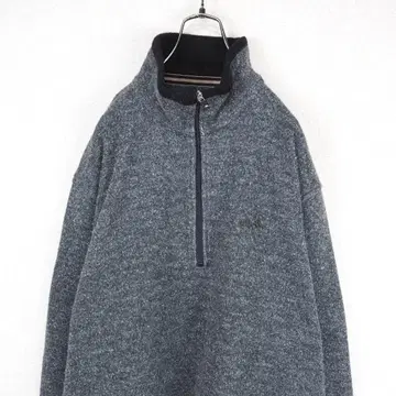 G6908*ellesse 엘레쎄 하프 지퍼 니트 스웨터 그레이 XL