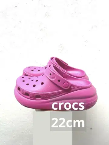 crocs 핑크 통굽 M4 W6 발 실측 사이즈 22cm