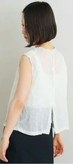 시어 로운 캐치 와셔 슬리브리스 블라우스