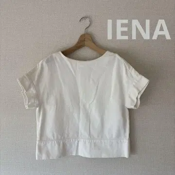 IENA 화이트 티셔츠 반팔 셔츠, 와이드 38 M 오버 사이즈