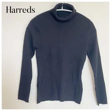 Harrods 블랙 터틀넥 여성용 긴팔 스웨터 캐시미어 실크