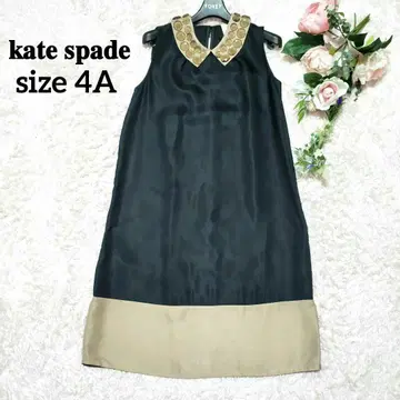kate spade 케이트 스페이드 비쥬 카라 부착 슬리브리스 원피스