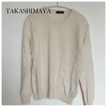 TAKASHIMAYA 아이보리 긴팔 니트 캐시미어 100%