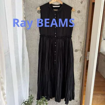 Ray BEAMS 슬리브리스 셔츠 원피스 블랙