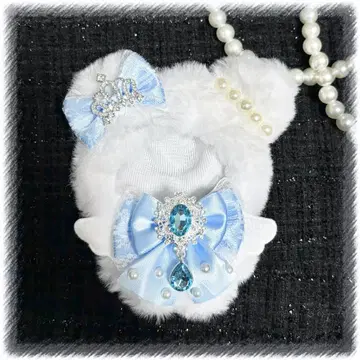 인형 의류 10cm~11cm 블루 스카이블루 곰돌이 귀