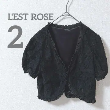 레스트로즈 L'EST ROSE 볼레로 레이스 프릴 반팔 블랙