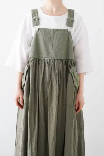 [ UpcycleLino ] 치노 콤비 살로펫 원피스