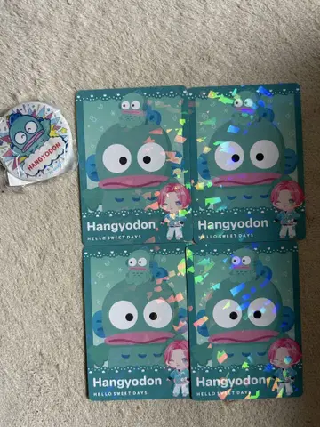Hangyodon 카드 4매와 캔뱃지 세트 덤 포함