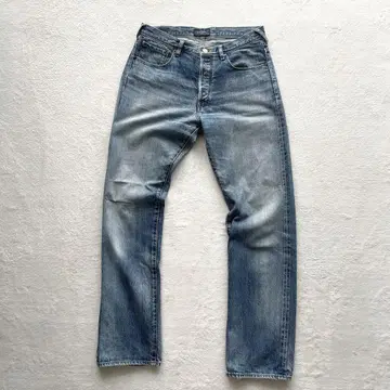 90년대 엄청 멋진 폴스미스 청바지 빨간 스티치 빈티지 가공 인디고 염색