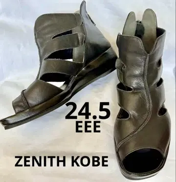 ZENITH KOBE(제니스 고베) 천연 가죽 지퍼 샌들 24.5EEE