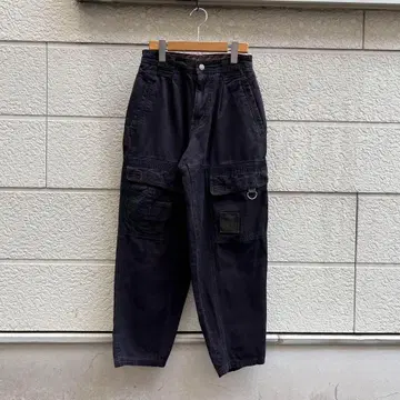 00s USA 구제 의류 블랙 카고 팬츠 Y2K 디자인 vintage