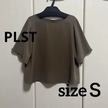 PLST 블라우스 카키 5부 소매 S 사이즈