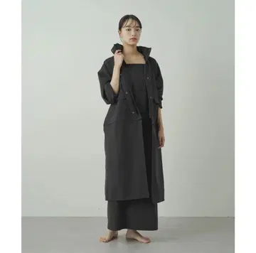 earthy_ 키핑 세퍼레이트 코트 블랙 발수