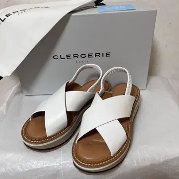 CLERGERIE 클레저리 크로스 샌들 화이트 37