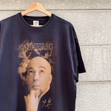 USED 유로 구제 의류 밴딩 T셔츠 블랙 후르츠 XXL vintage