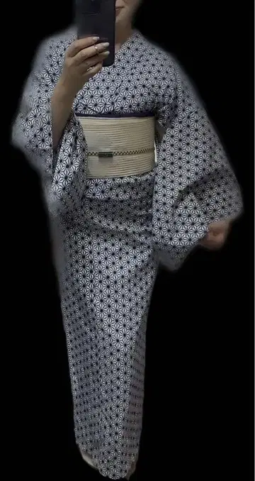 특선 어른 유카타 염색 아사노하 무늬 올 패턴